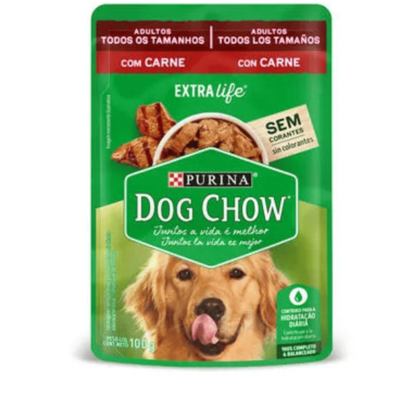 Dog chow pouch adulto carne todos los tamaños